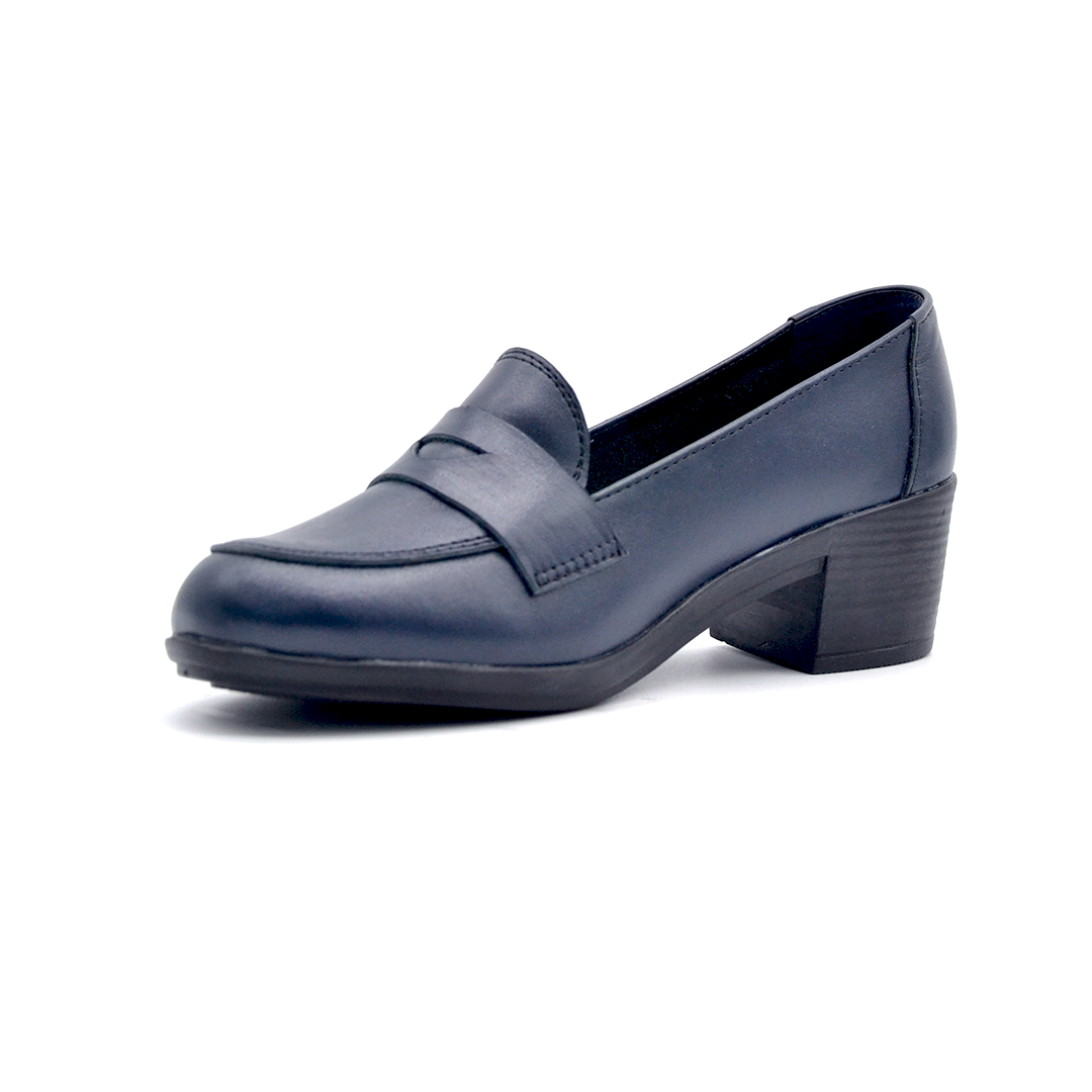 شوبوكس — شوبوكس | حذاء بكعب 5سم طبي جلد طبيعي — موديل 11 — كحلي — زاوية 3 — womens shoes iraq