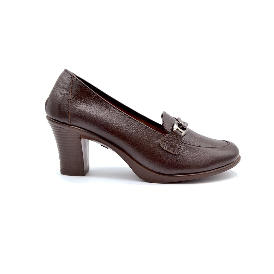 شوبوكس — شوبوكس | حذاء بكعب 7سم طبي جلد طبيعي — موديل 27 — بني — زاوية 3 — womens shoes iraq