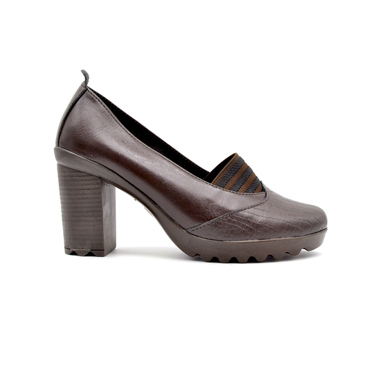 شوبوكس — شوبوكس | حذاء بكعب 8سم طبي جلد طبيعي — موديل 37 — بني — طبي جلد طبيعي
