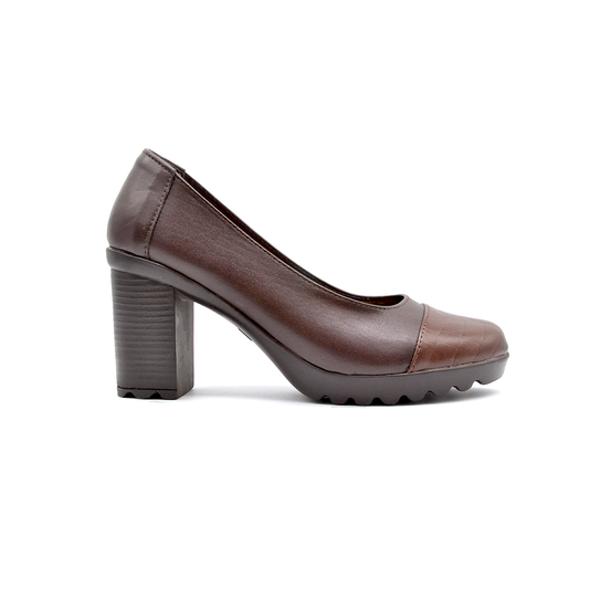 شوبوكس — شوبوكس | حذاء بكعب 8سم طبي جلد طبيعي — موديل 39 — بني — زاوية 2 — medical leather
