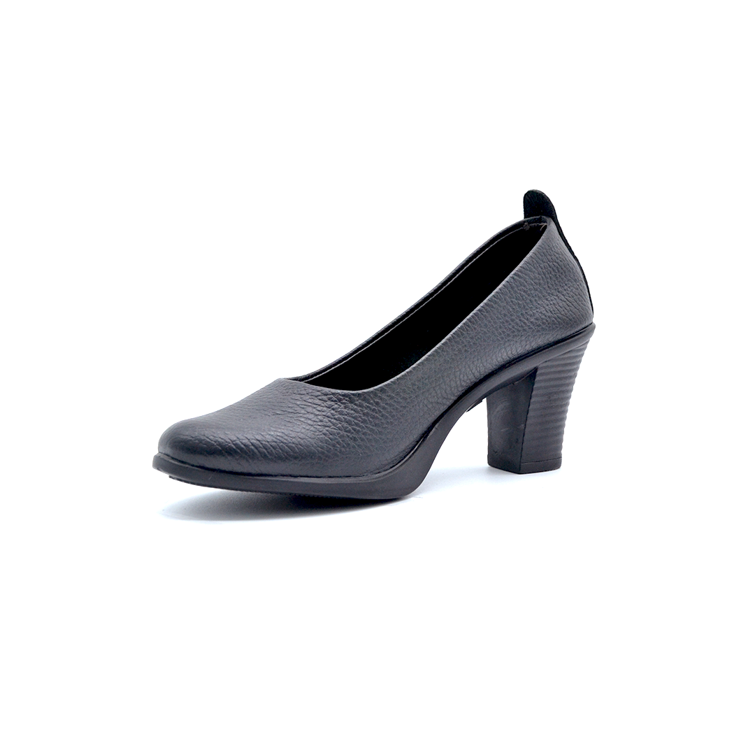 شوبوكس — شوبوكس | حذاء بكعب 7سم طبي جلد طبيعي — موديل 92 — أسود — زاوية 3 — womens shoes iraq