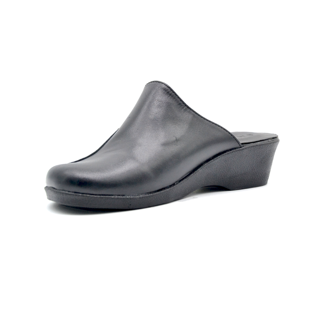 شوبوكس — شوبوكس | حذاء سابو 3سم طبي جلد طبيعي — موديل 72 — أسود — زاوية 3 — womens shoes iraq