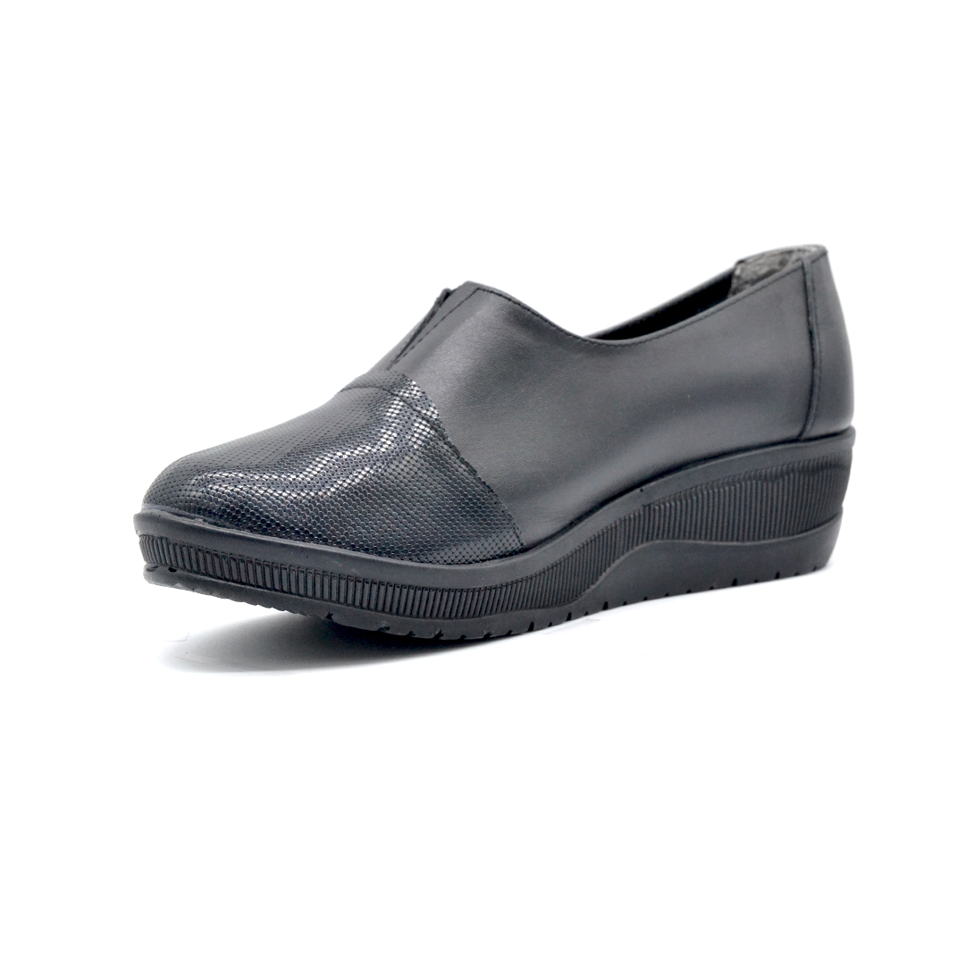 شوبوكس — شوبوكس | زحاف 2سم طبي جلد طبيعي — موديل 56 — أسود — زاوية 3 — womens shoes iraq