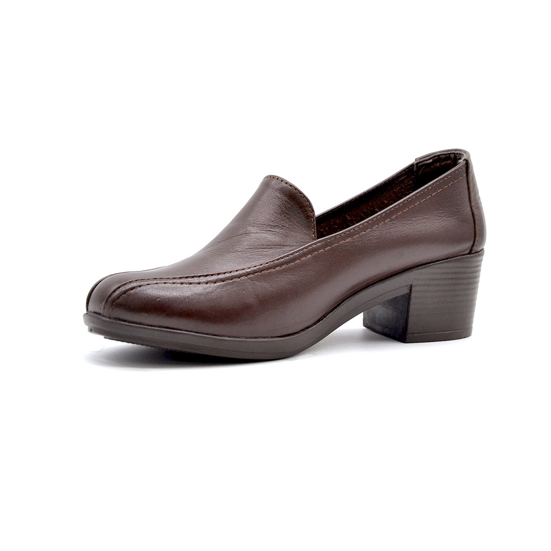 شوبوكس — شوبوكس | حذاء بكعب 5سم طبي جلد طبيعي — موديل 04 — بني — زاوية 3 — womens shoes iraq