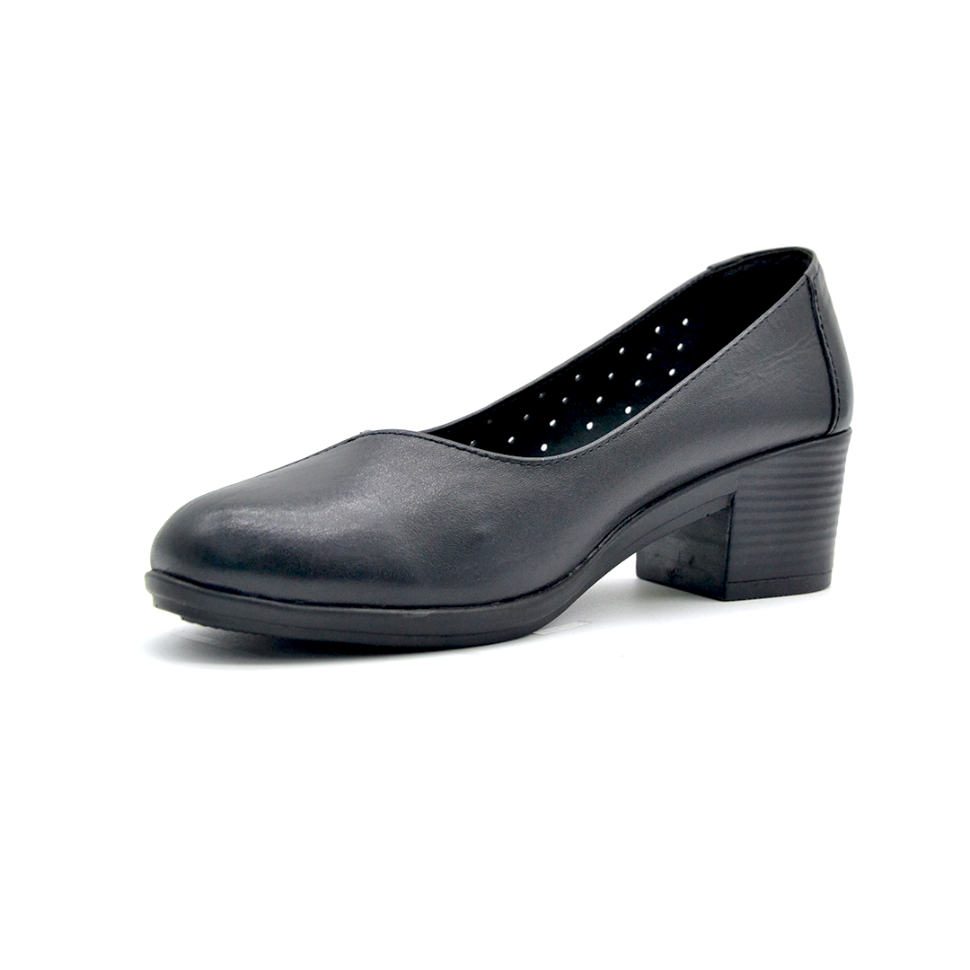 شوبوكس — شوبوكس | حذاء بكعب 5سم طبي جلد طبيعي — موديل 06 — أسود — زاوية 3 — womens shoes iraq