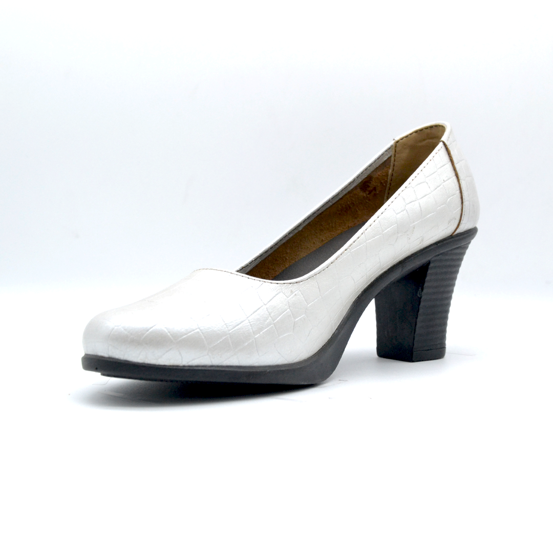 شوبوكس — شوبوكس | حذاء بكعب 7سم طبي جلد طبيعي — موديل 07 — فضي — زاوية 3 — womens shoes iraq