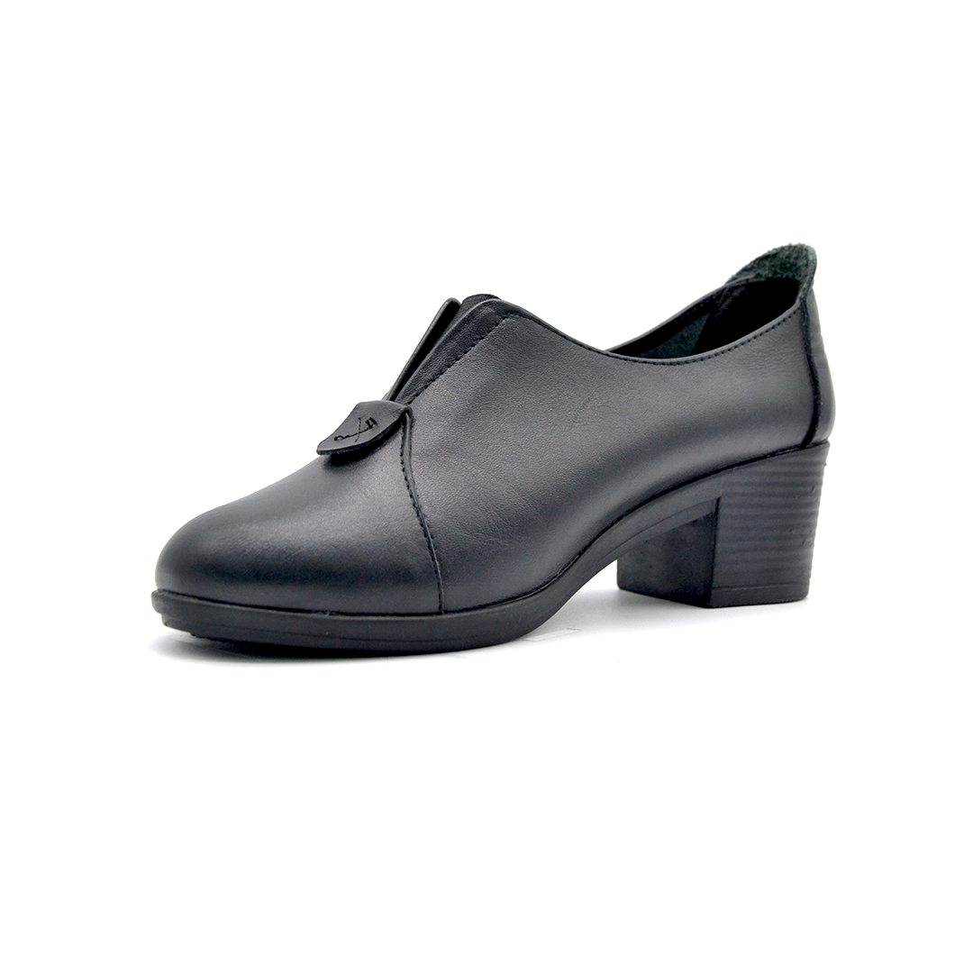 شوبوكس — شوبوكس | حذاء بكعب 5سم طبي جلد طبيعي — موديل 12 — أسود — زاوية 3 — womens shoes iraq