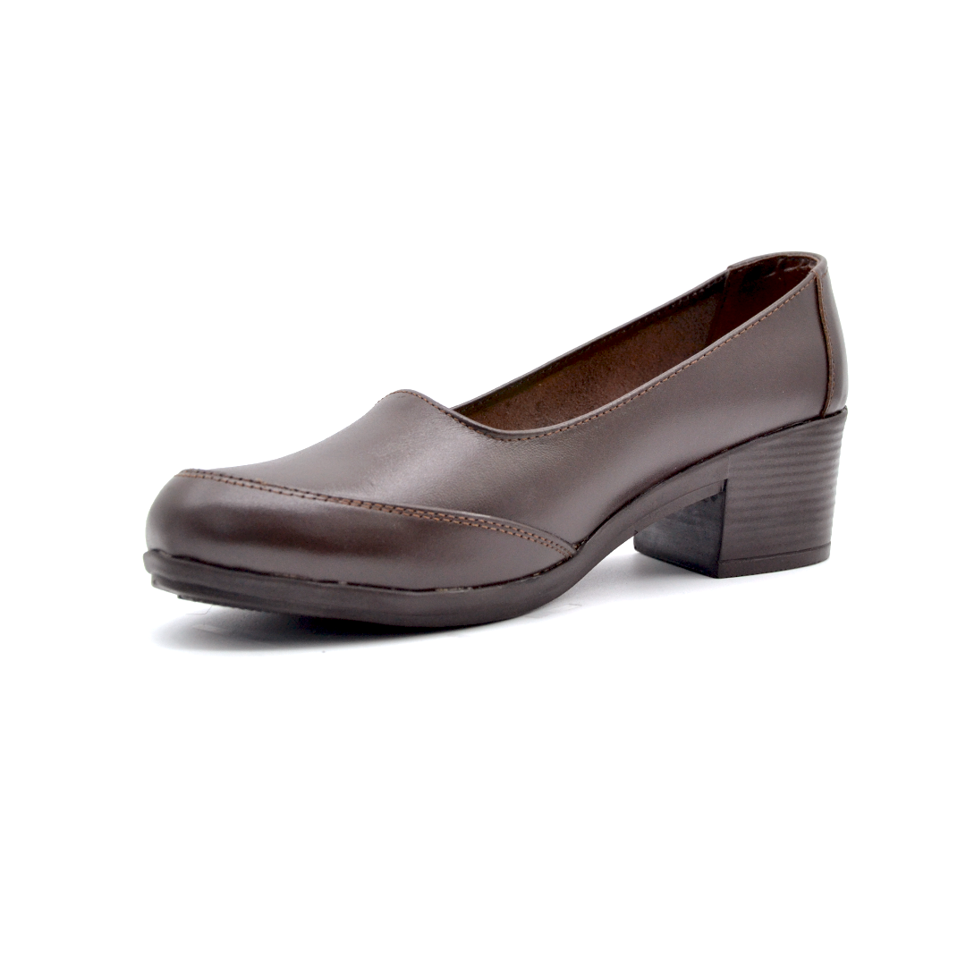 شوبوكس — شوبوكس | حذاء بكعب 5سم طبي جلد طبيعي — موديل 14 — بني — زاوية 3 — womens shoes iraq