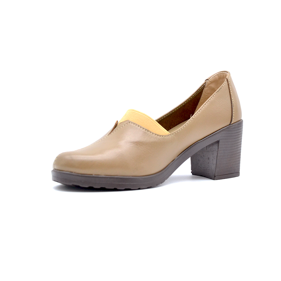 شوبوكس — شوبوكس | حذاء بكعب 6سم طبي جلد طبيعي — موديل 15 — بيج — زاوية 3 — womens shoes iraq