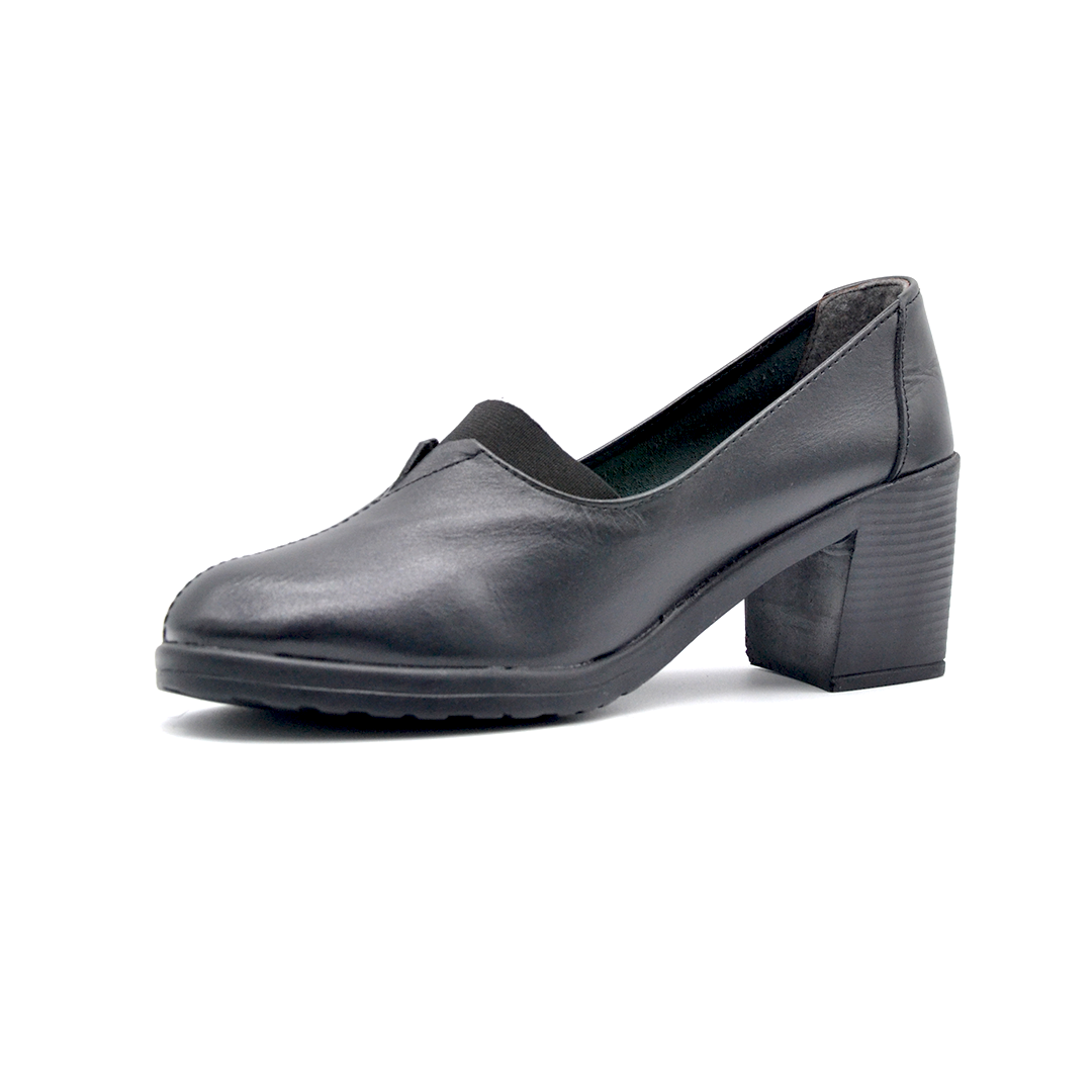 شوبوكس — شوبوكس | حذاء بكعب 6سم طبي جلد طبيعي — موديل 15 — أسود — زاوية 3 — womens shoes iraq