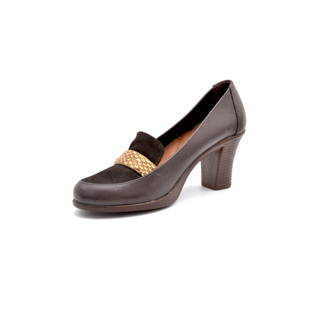 شوبوكس — شوبوكس | حذاء بكعب 7سم طبي جلد طبيعي — موديل 16 — بني — زاوية 3 — womens shoes iraq