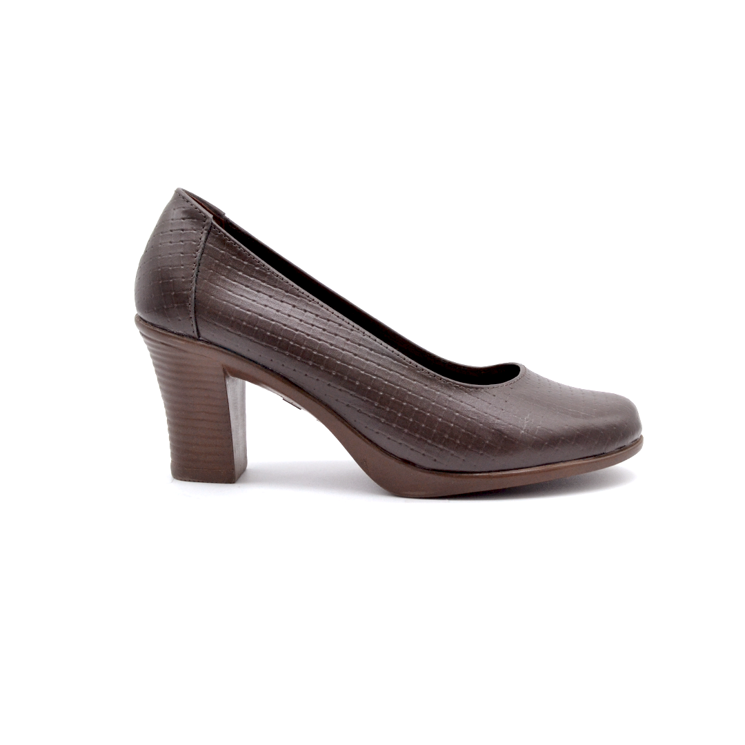 شوبوكس — شوبوكس | حذاء بكعب 7سم طبي جلد طبيعي — موديل 17 — بني — زاوية 2 — medical leather