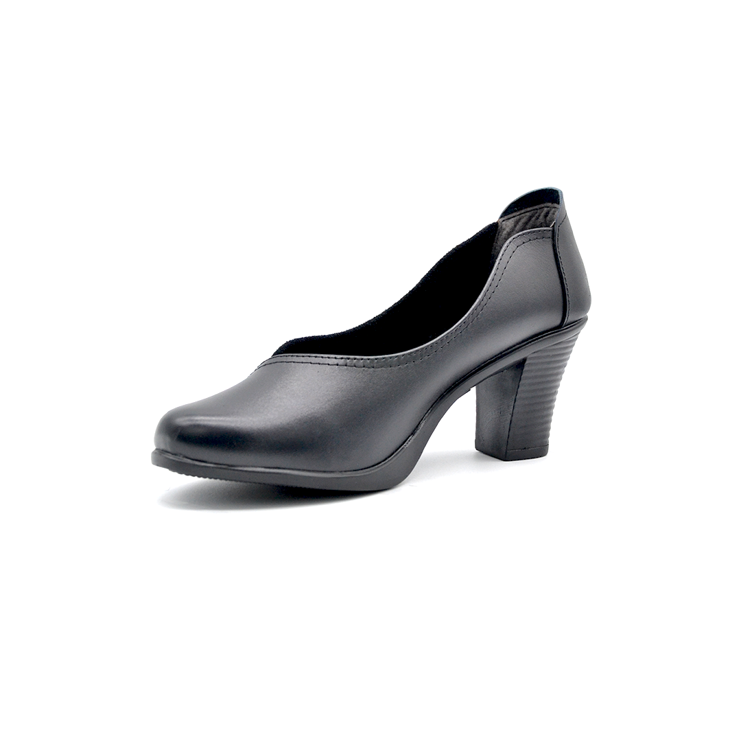 شوبوكس — شوبوكس | حذاء بكعب 7سم طبي جلد طبيعي — موديل 21 — أسود — زاوية 3 — womens shoes iraq