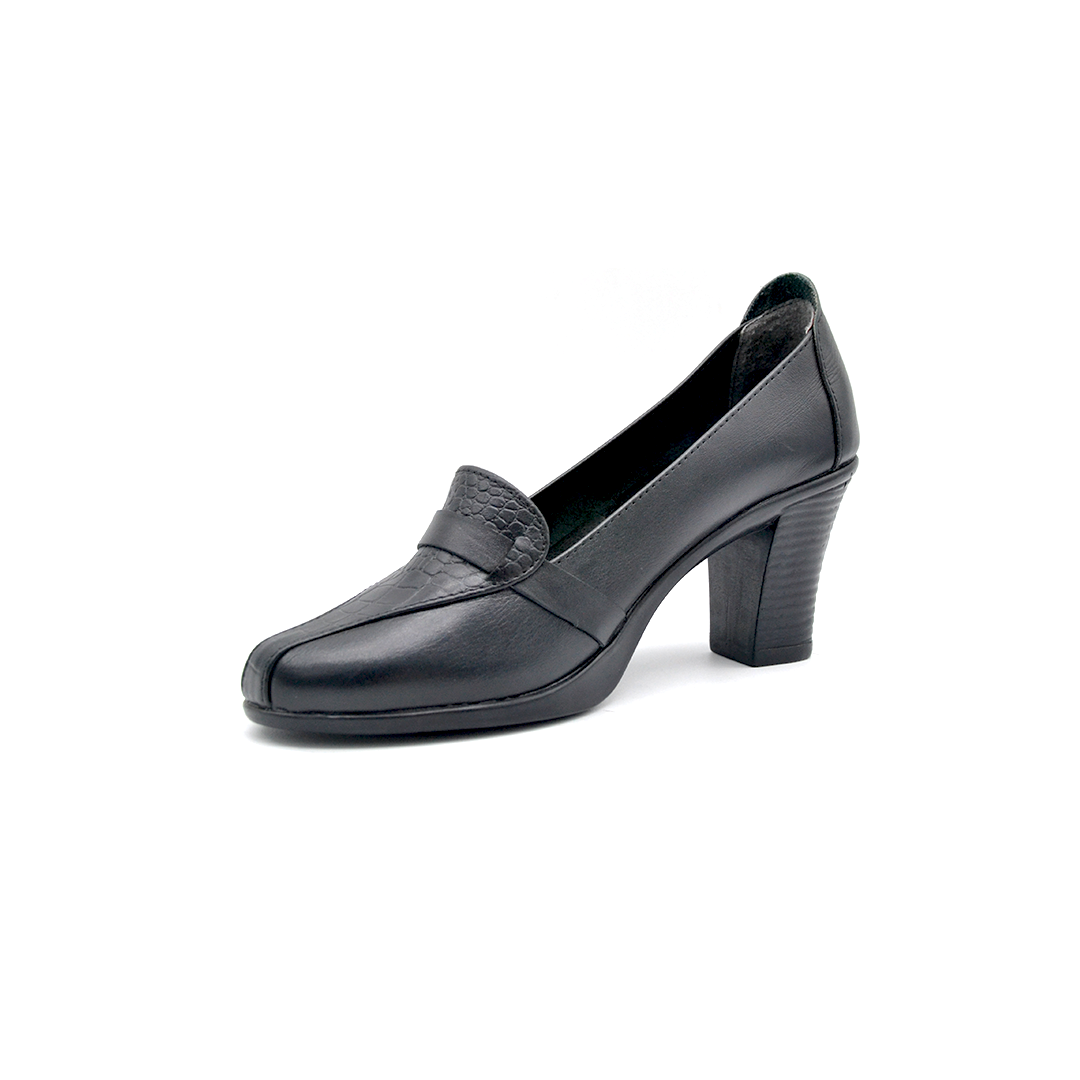 شوبوكس — شوبوكس | حذاء بكعب 7سم طبي جلد طبيعي — موديل 23 — أسود — زاوية 3 — womens shoes iraq