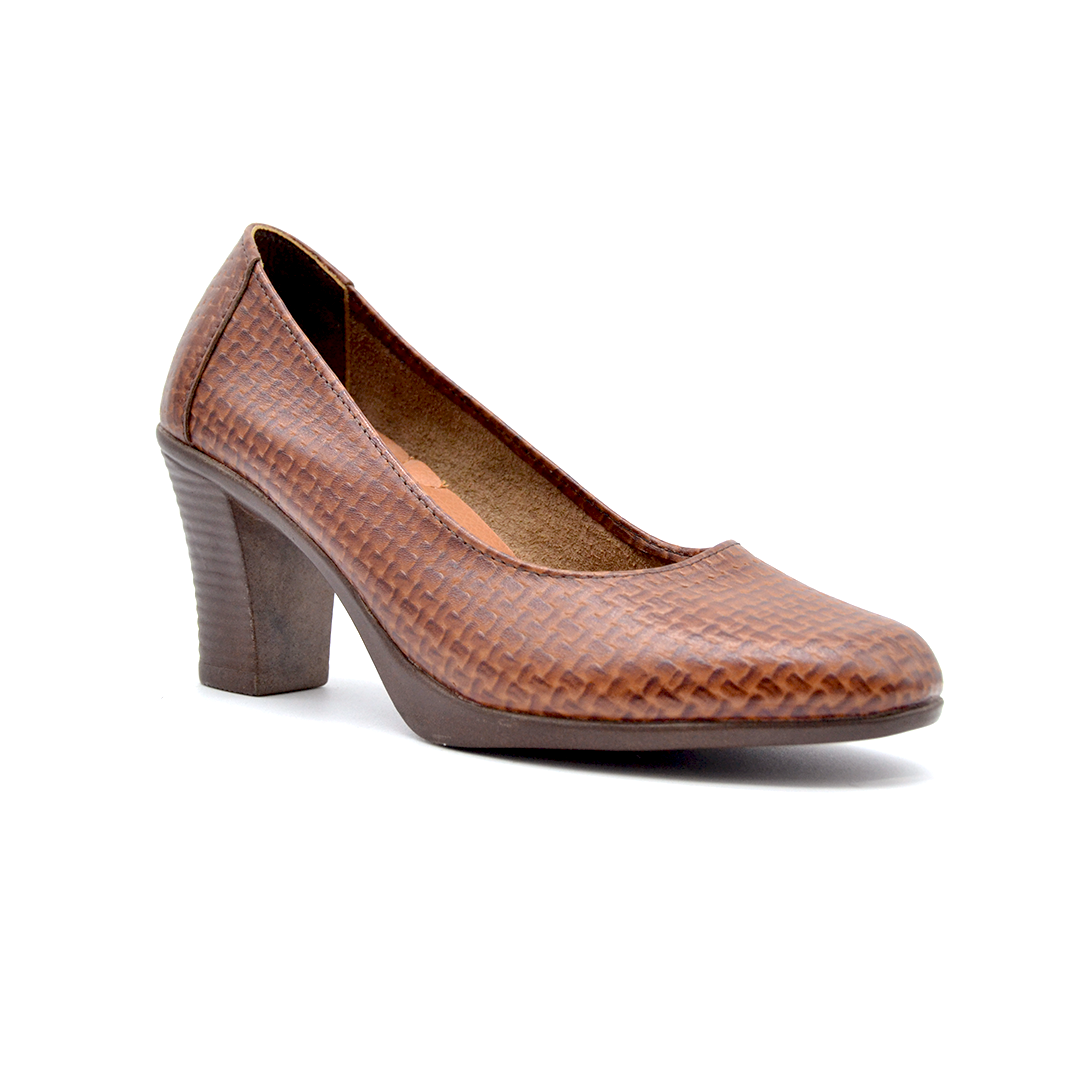 شوبوكس — شوبوكس | حذاء بكعب 7سم طبي جلد طبيعي — موديل 30 — عسلي — زاوية 3 — womens shoes iraq