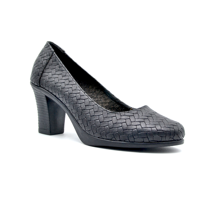ShoeBox Orthopedic heeled shoe, 7 cm heel, genuine leather, model 31, black