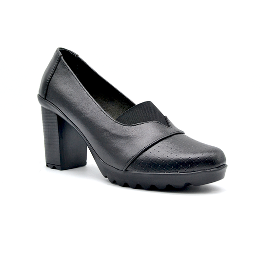 شوبوكس — شوبوكس | حذاء بكعب 8سم طبي جلد طبيعي — موديل 36 — أسود — زاوية 2 — medical leather