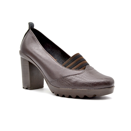 شوبوكس — شوبوكس | حذاء بكعب 8سم طبي جلد طبيعي — موديل 37 — بني — زاوية 2 — medical leather