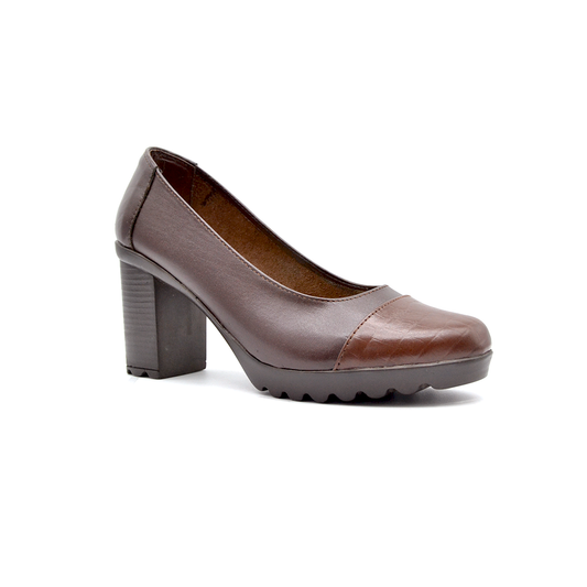 شوبوكس — شوبوكس | حذاء بكعب 8سم طبي جلد طبيعي — موديل 39 — بني — طبي جلد طبيعي