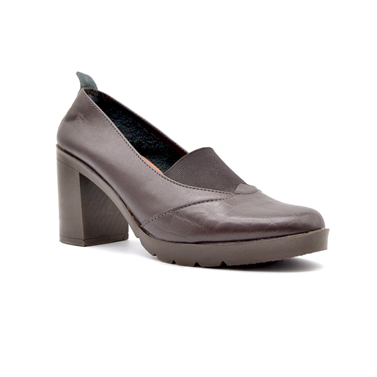 شوبوكس — شوبوكس | حذاء بكعب 8سم طبي جلد طبيعي — موديل 47 — بني — زاوية 2 — medical leather