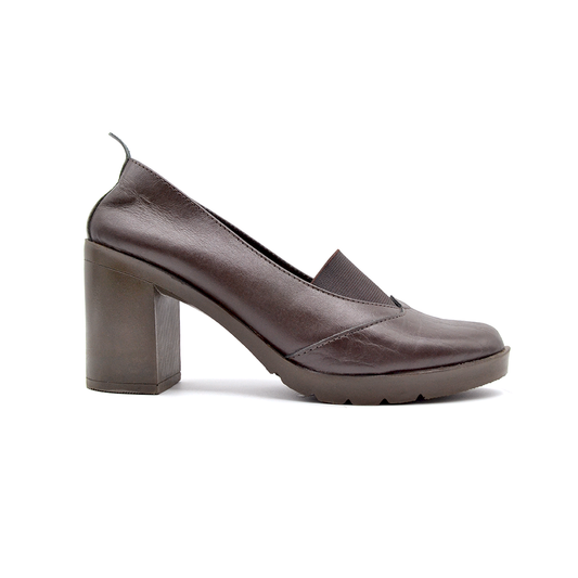 شوبوكس — شوبوكس | حذاء بكعب 8سم طبي جلد طبيعي — موديل 47 — بني — طبي جلد طبيعي