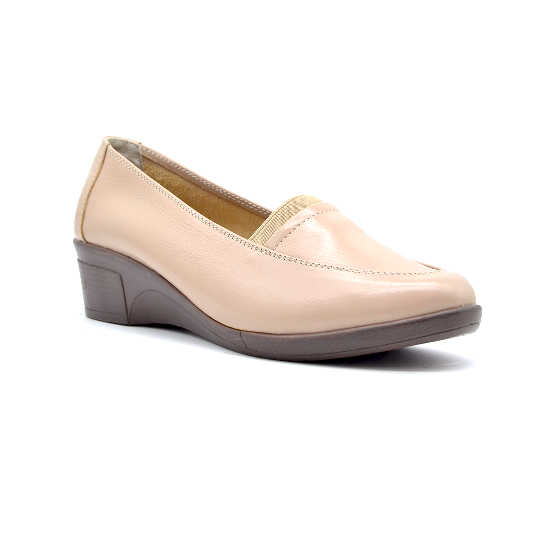 شوبوكس — شوبوكس | حذاء روكي 4سم طبي جلد طبيعي — موديل 58 — بيج — زاوية 2 — medical leather