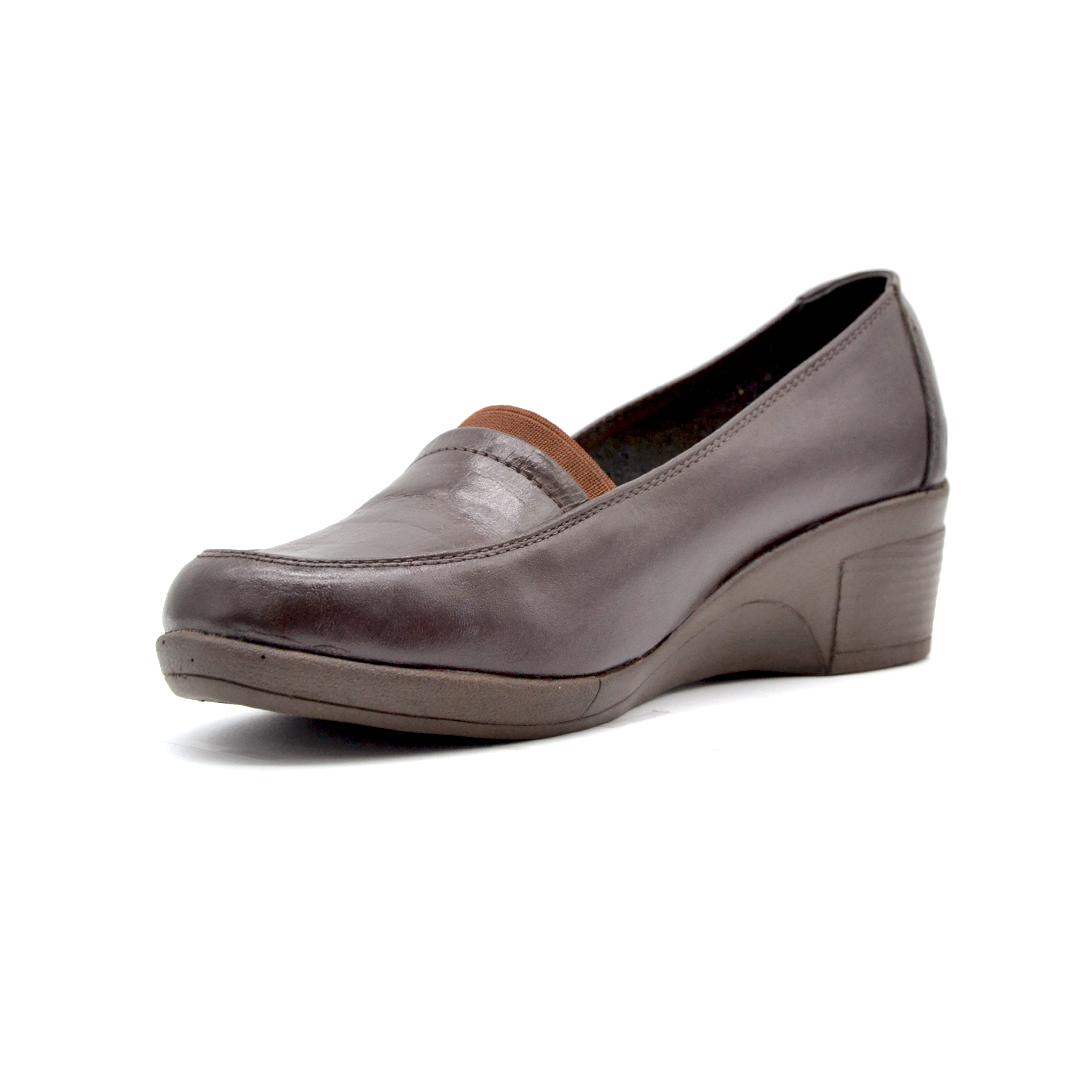 شوبوكس — شوبوكس | حذاء روكي 4سم طبي جلد طبيعي — موديل 58 — بني — زاوية 3 — womens shoes iraq