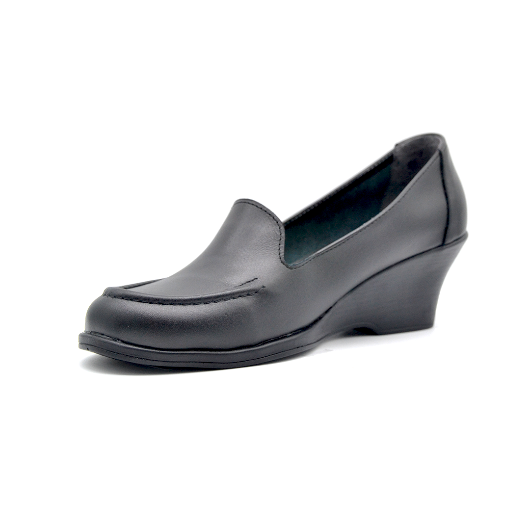 شوبوكس — شوبوكس | حذاء روكي 6سم طبي جلد طبيعي — موديل 60 — أسود — زاوية 3 — womens shoes iraq
