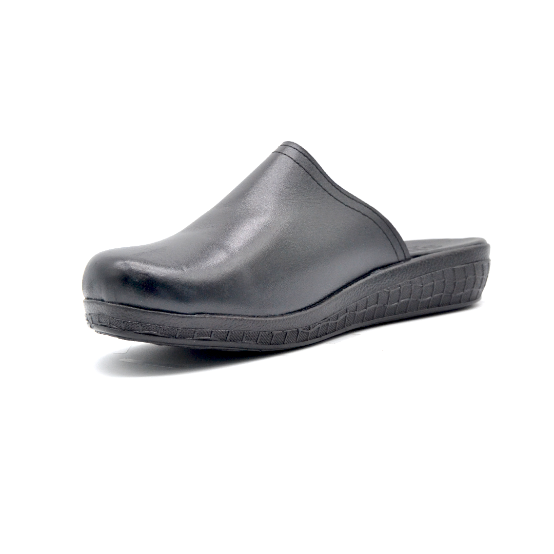 شوبوكس — شوبوكس | حذاء سابو 2سم طبي جلد طبيعي — موديل 75 — أسود — زاوية 3 — womens shoes iraq