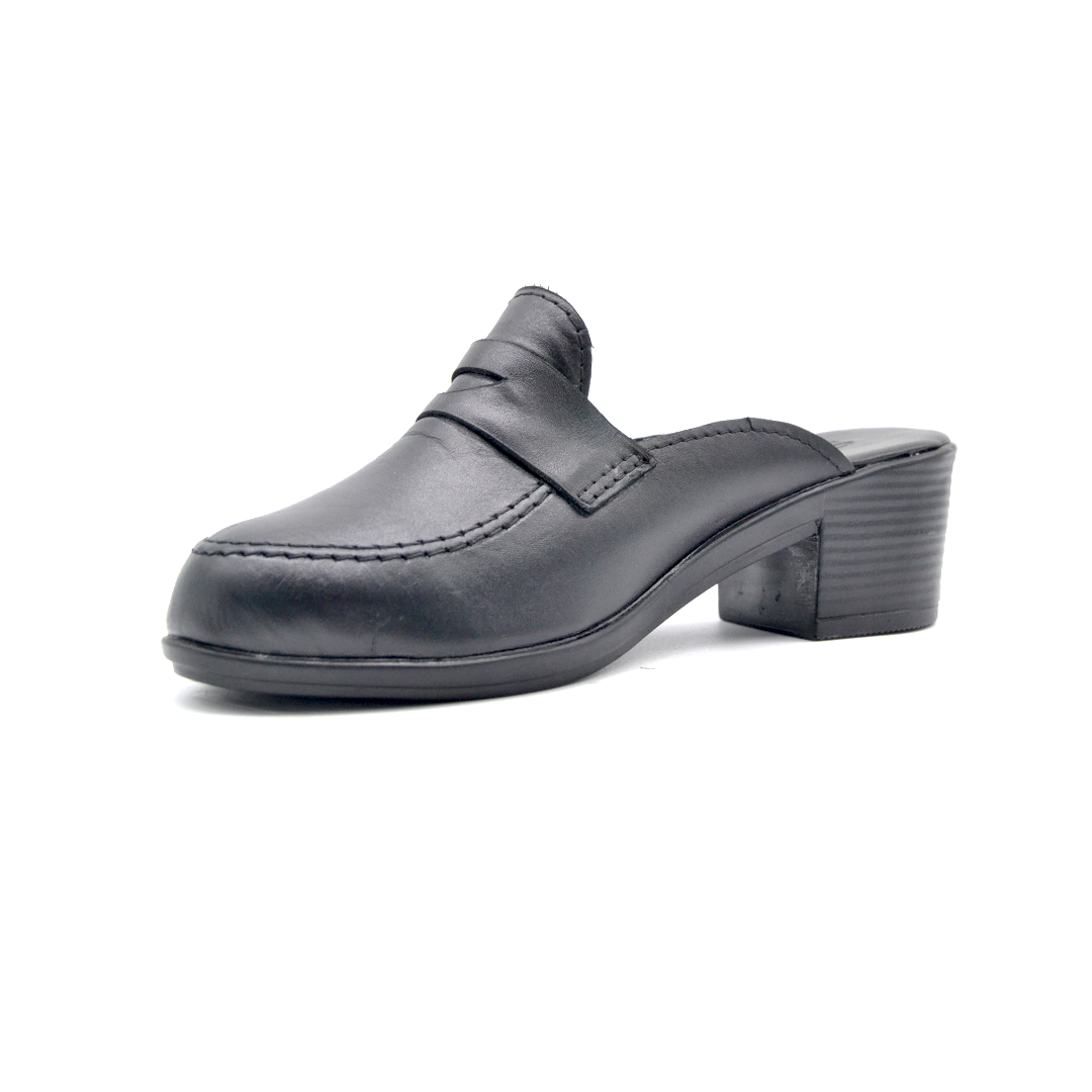 شوبوكس — شوبوكس | حذاء سابو 3سم طبي جلد طبيعي — موديل 98 — أسود — زاوية 3 — womens shoes iraq